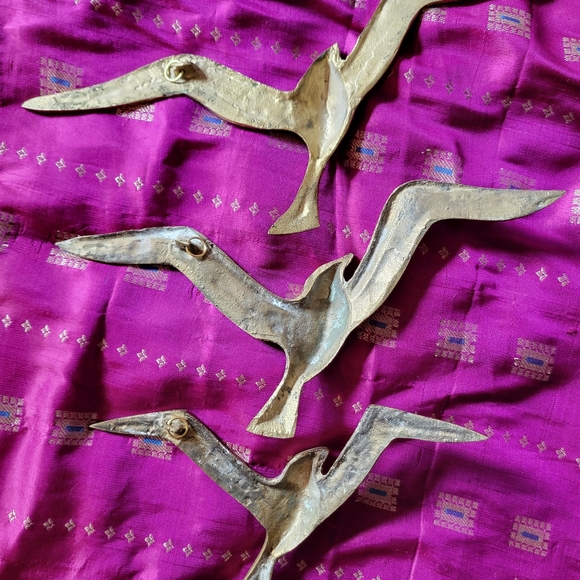 MCM brass seagulls wall applique set of 3 - Picture 4 of 4